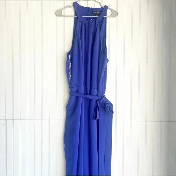 Lane Bryant Size 26 Blue Belted Twist Halter Jumpsuit NEW! - Picture 3 of 5